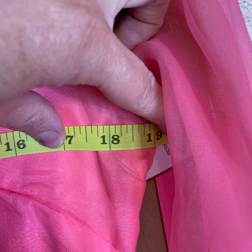 Beautiful Melinda Vintage Pink Chiffon Dress S/M - Picture 6 of 8